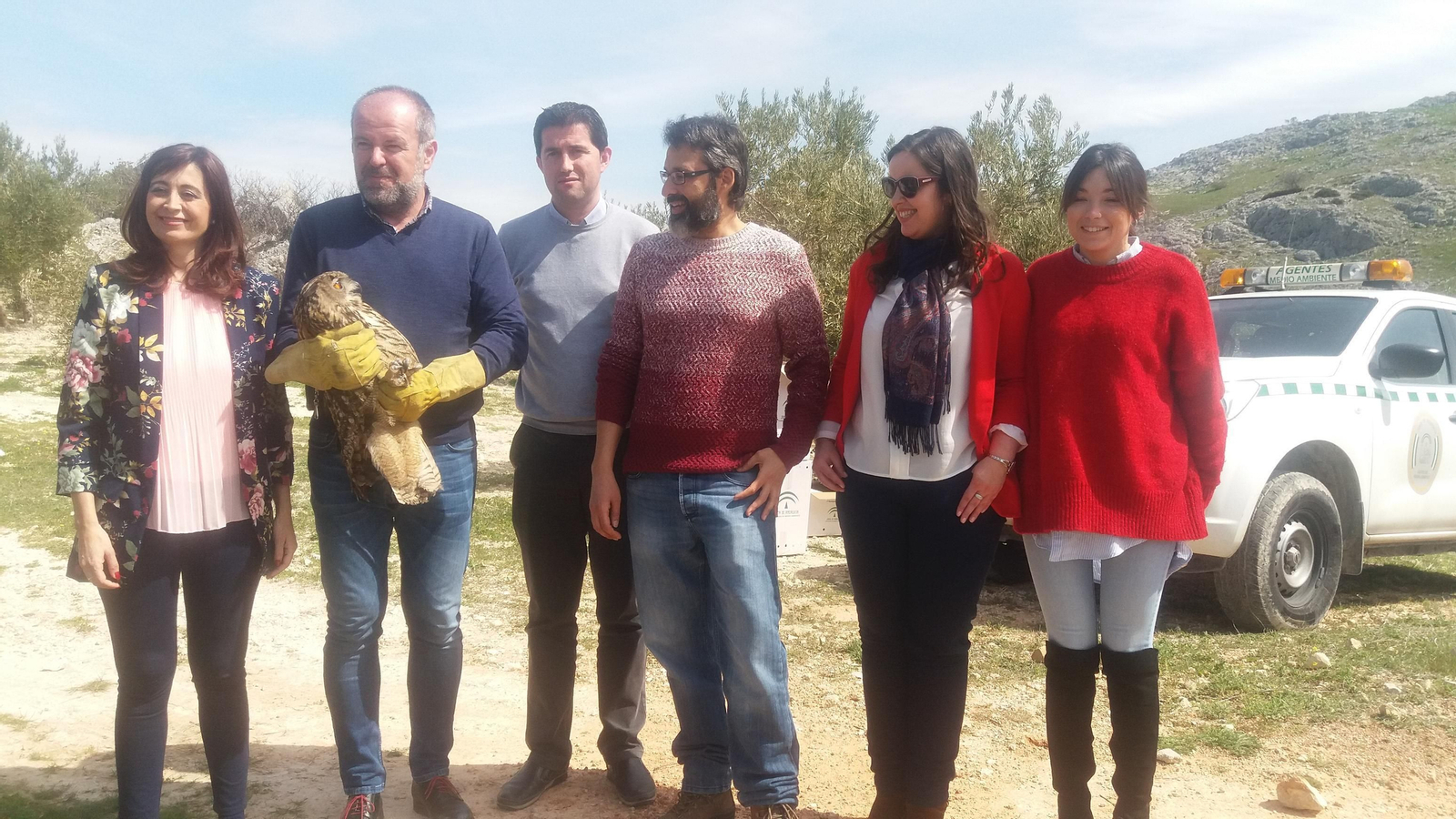 Algar, con la alcaldesa, Felisa Cañete, técnicos y concejales.