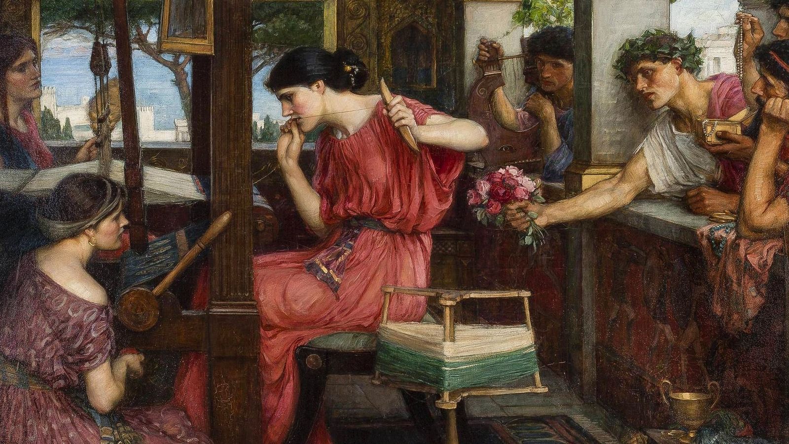 'Penélope y los pretendientes' (1912) de William Waterhouse.