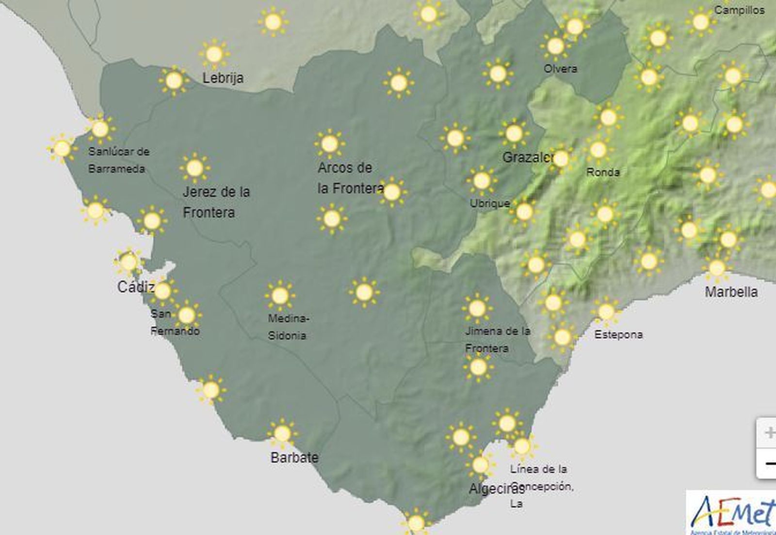 El tiempo en Cádiz 4 de noviembre.