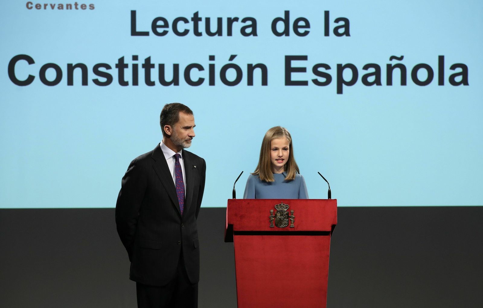 La princesa Leonor en su primera intervención pública.