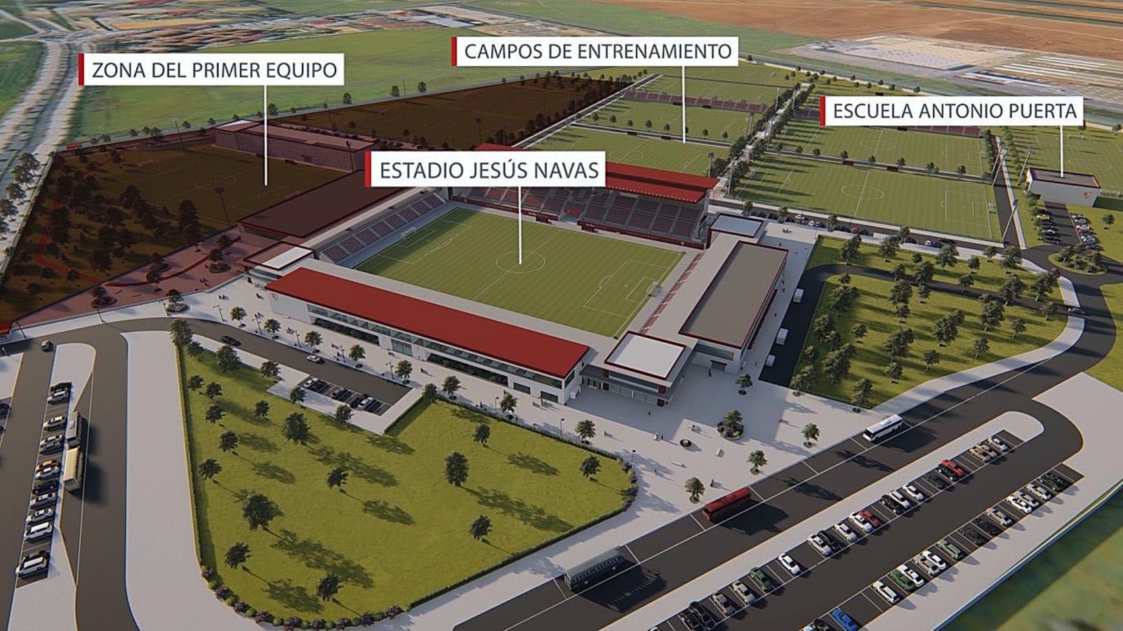 Plano de la maqueta de la reurbanización de la ciudad deportiva, presentada en septiembre.