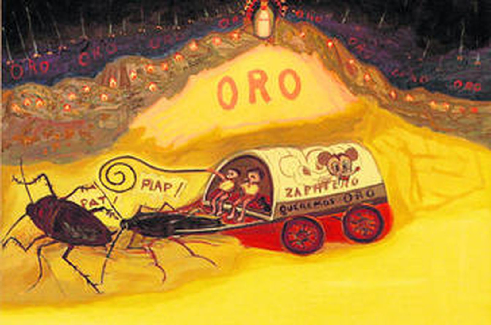 Los motivos americanos hacen guiños al cómic y la santería en la nueva muestra de Peinado.