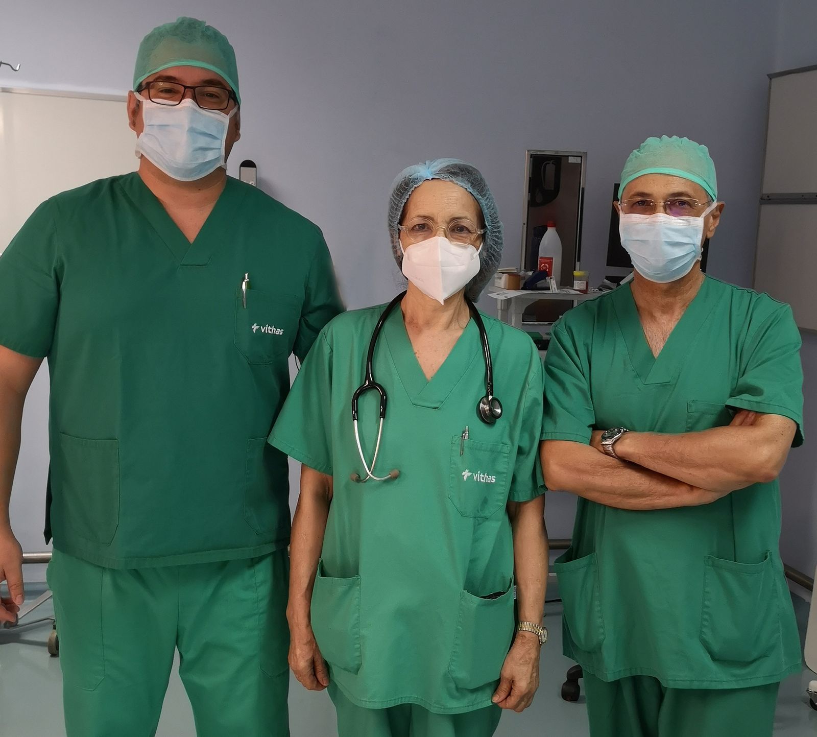 Dr. Gabriel Fiol Ruíz, Dr. Pablo Romero Duarte y Dra. Asunción Puente