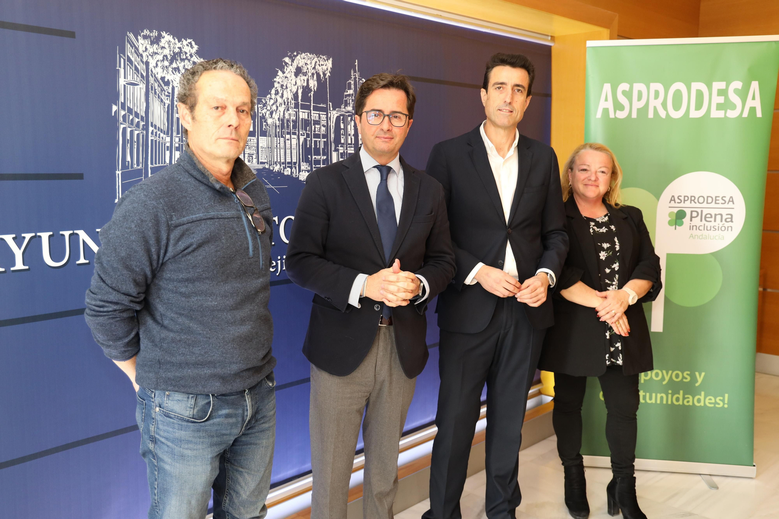Francisco Mateo, Francisco Góngora, Fermín Mellado y María del Mar Martínez, en el acto de la firma del convenio.