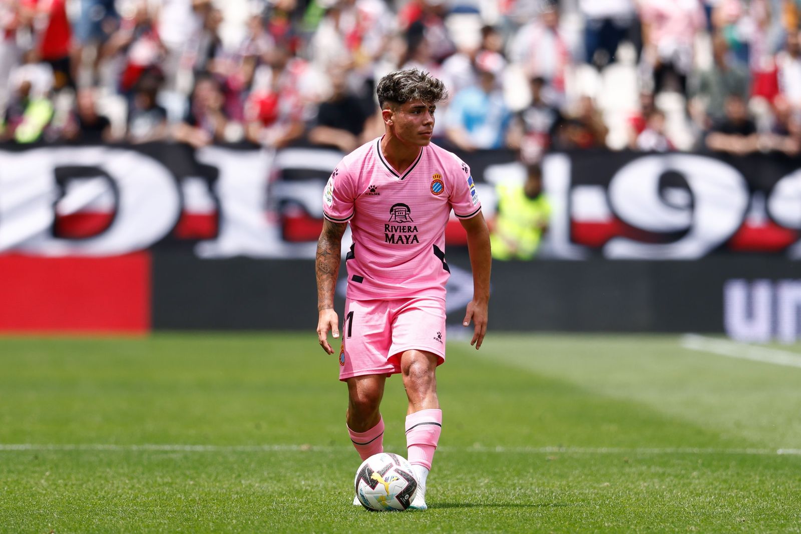 Nico Melamed, en el Rayo-Espanyol de la pasada Liga.