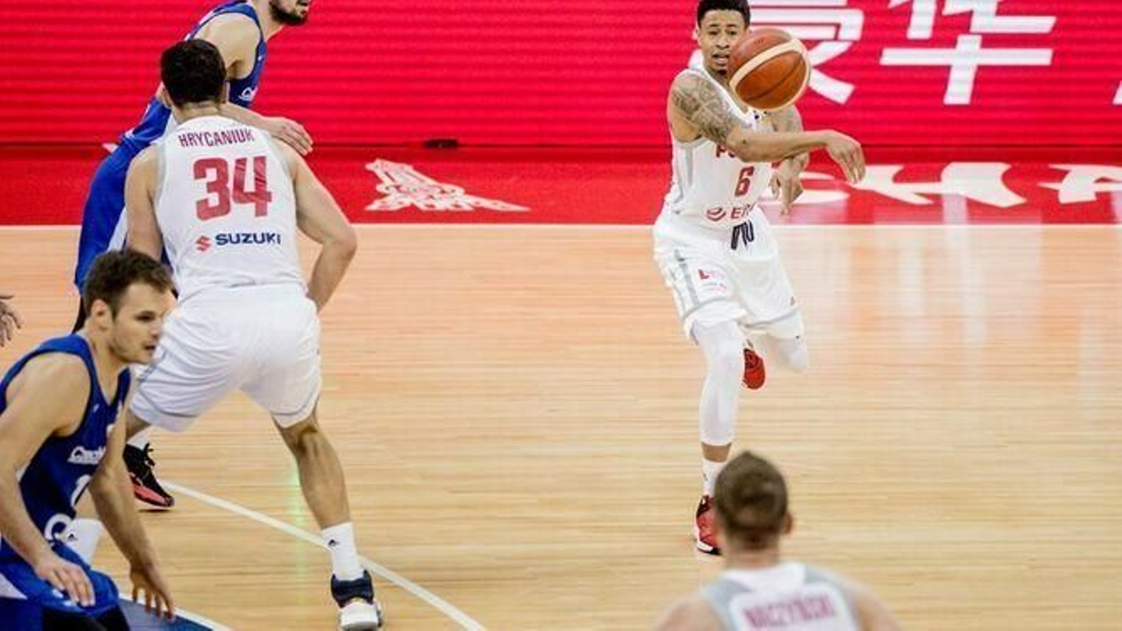 AJ Slaughter y Waczynski, en un partido del pasado Mundial de China.