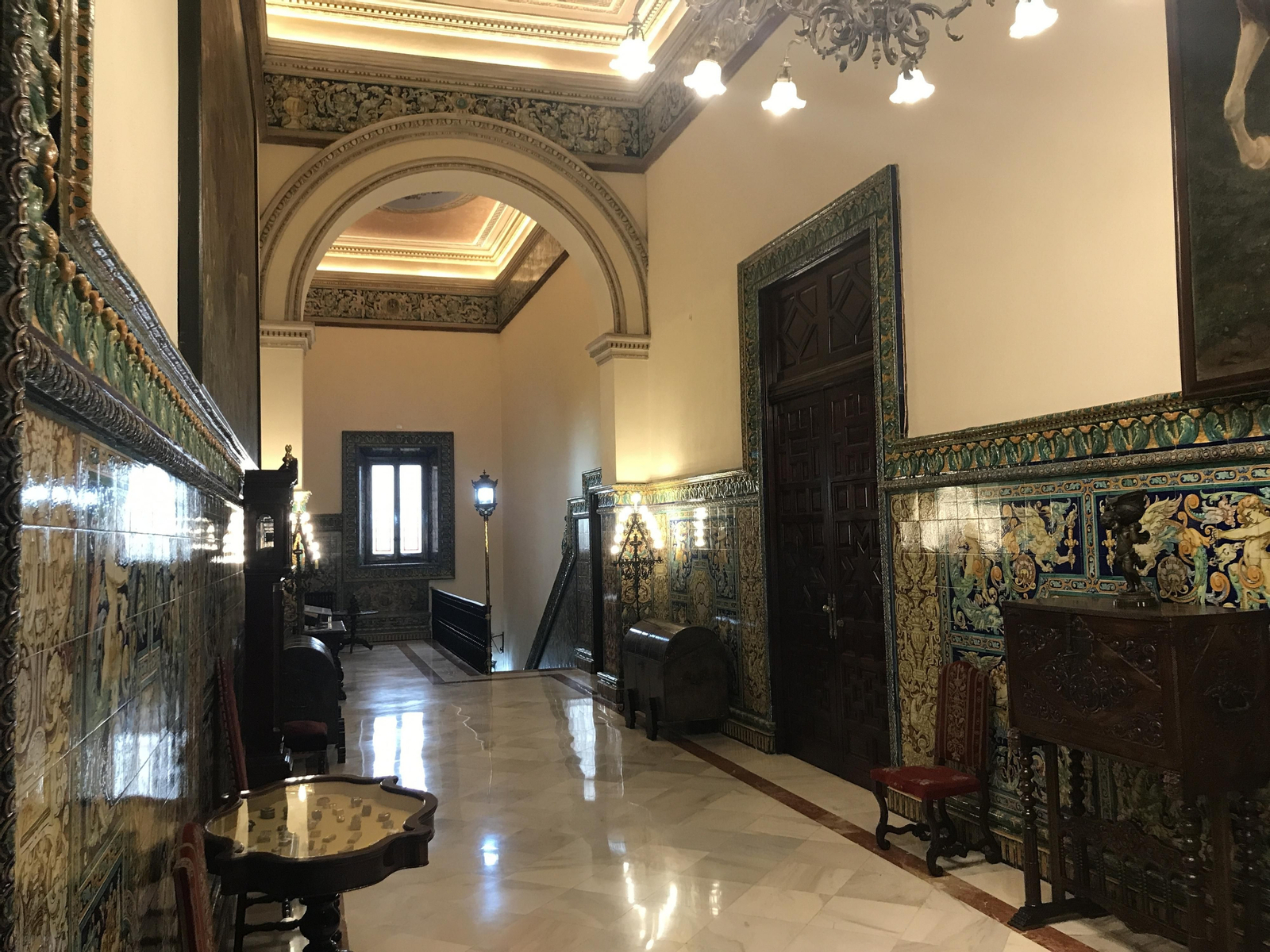 Vista de la galería de entrada a la zona noble.