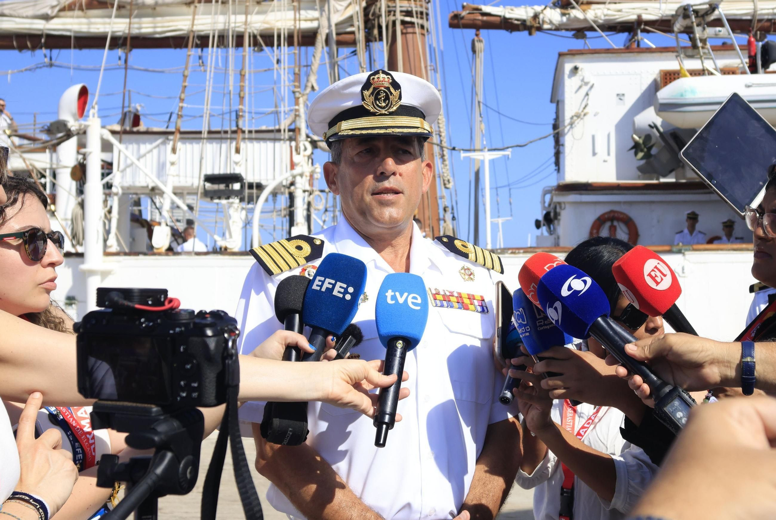 Las imágenes de la parada del 'Juan Sebastián de Elcano' en Cartagena de Indias (Colombia)