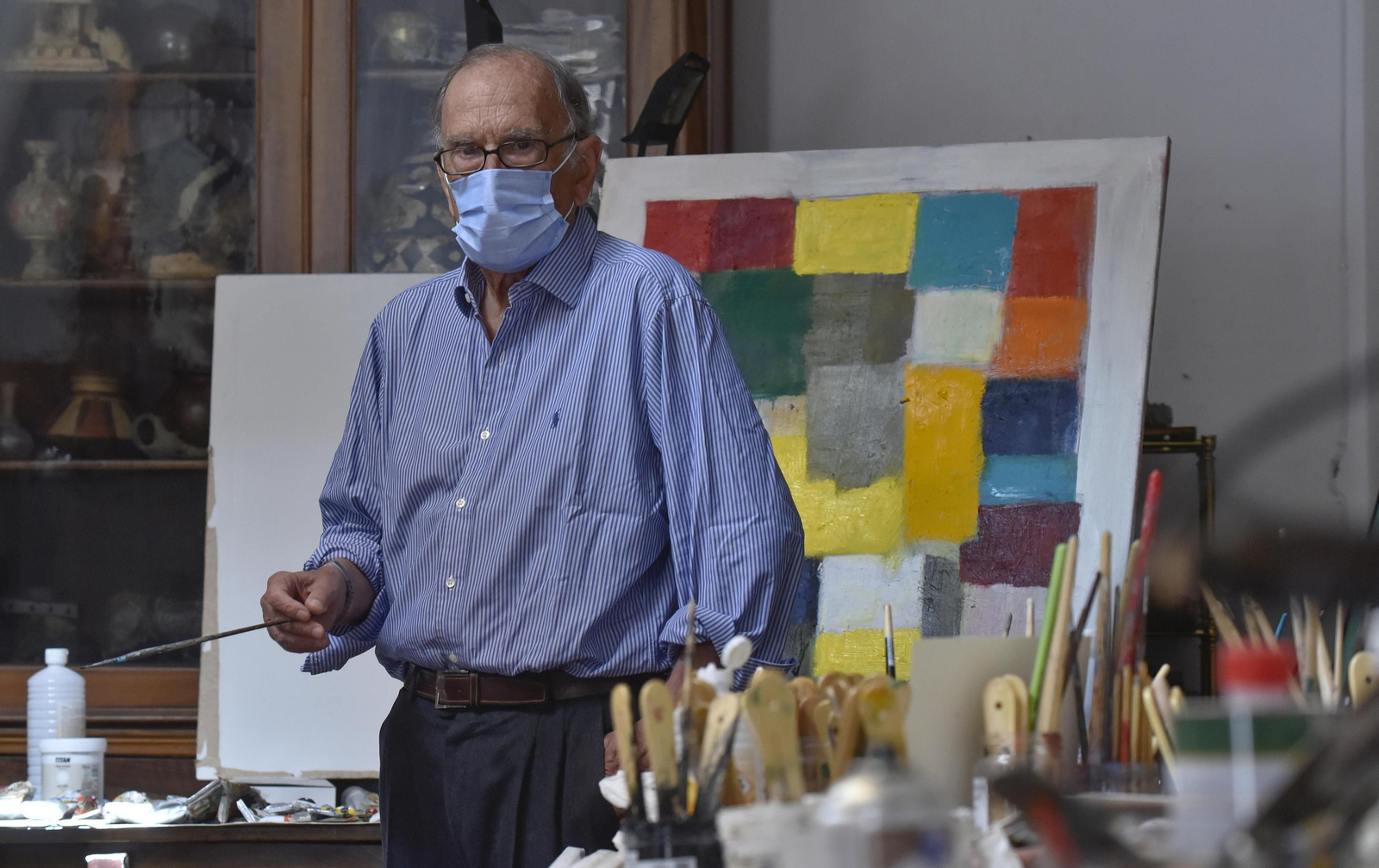 En el estudio de Manuel Salinas. In memoriam