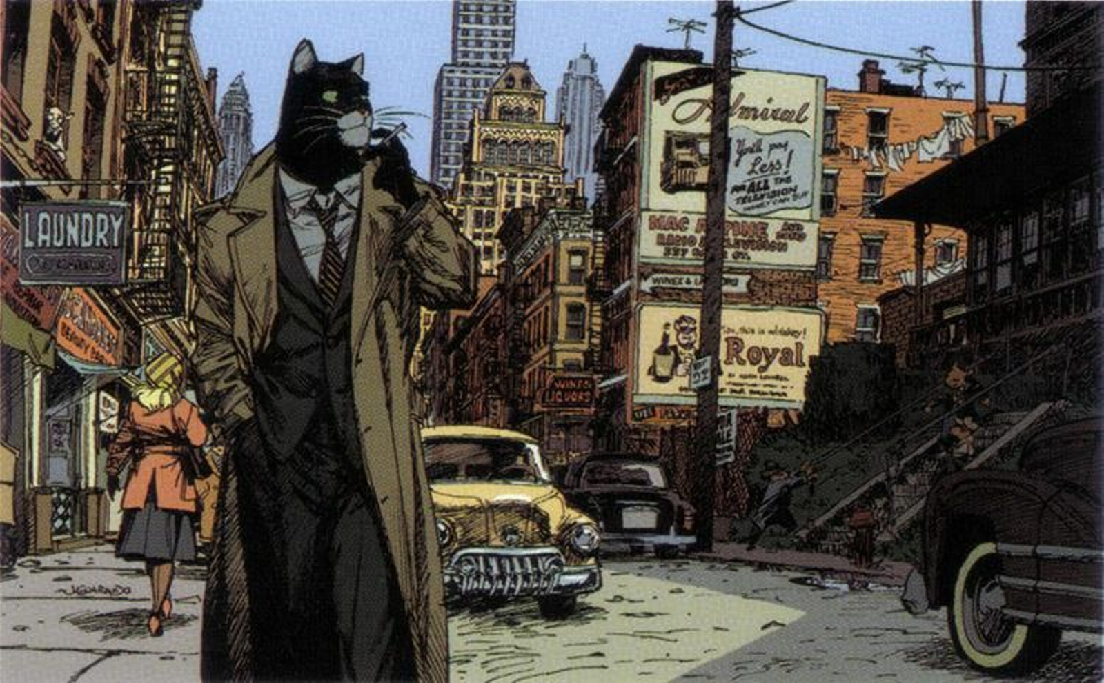 'Blacksad' está protagonizada por un elegante gato negro antropomórfico, inspirado en Marlon Brando.