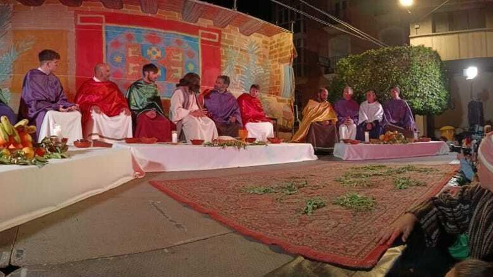 Una de las escenas de la Representación Viviente de la Pasión de Cristo.