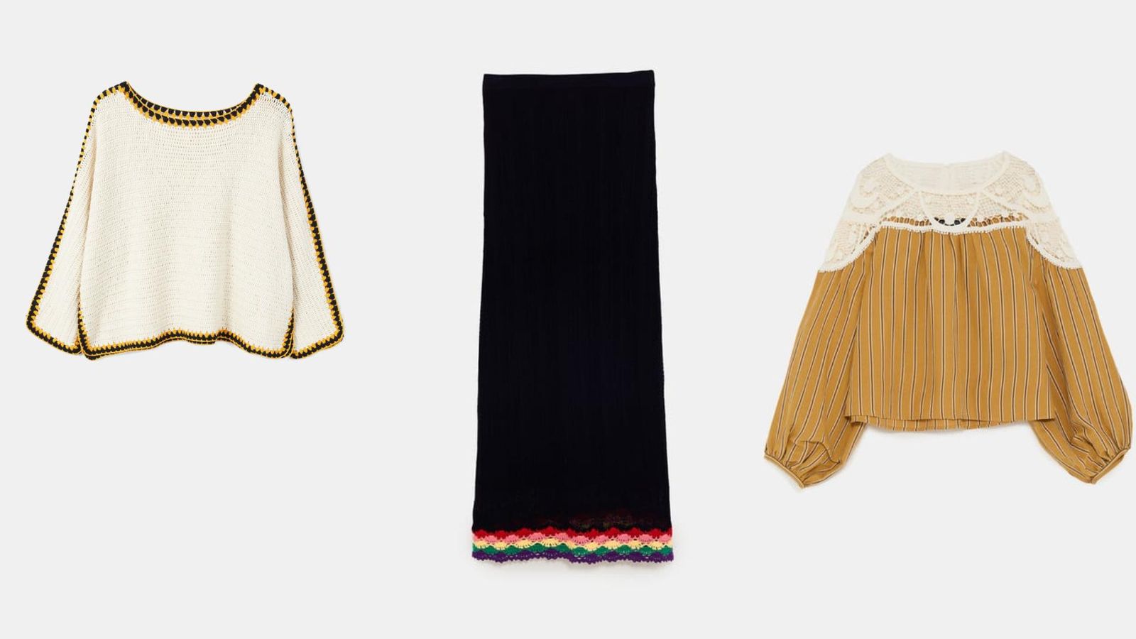 De izquierda a derecha: Mango, Zara, Zara.