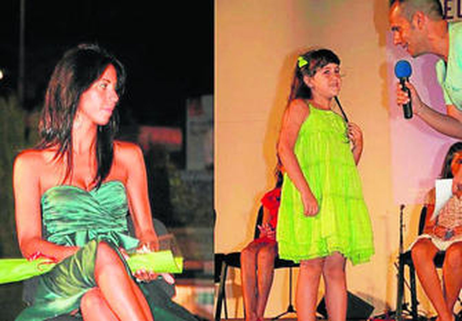 Araceli Blanco y Susana Guardia en el acto de elección de las reinas.