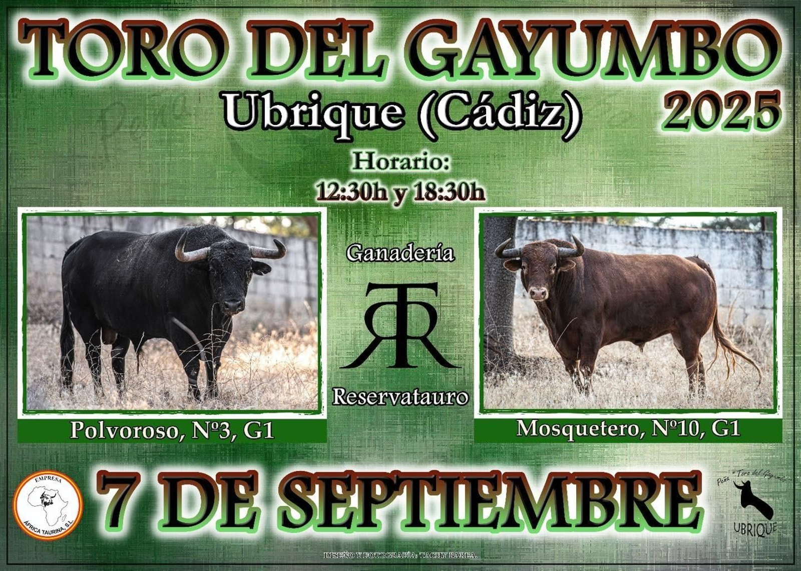 Cartel del evento, con las fotos de Polvoroso y Mosquetero.