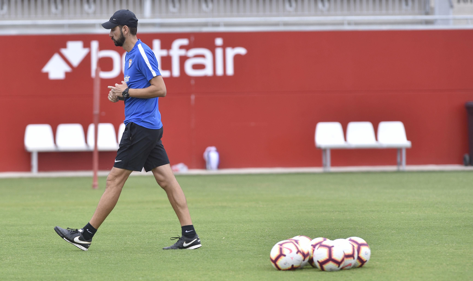 Pablo Machín, durante un entrenamiento.