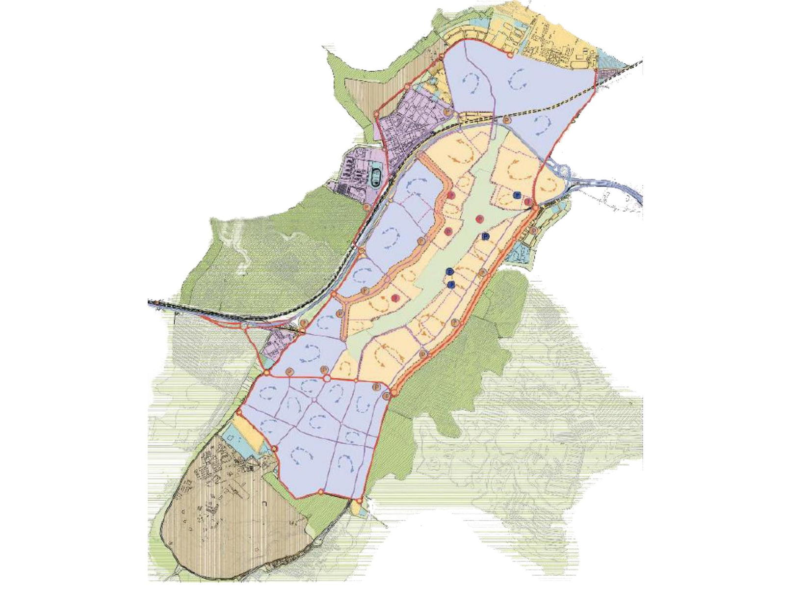 Plano de las supermanzanas proyectadas en San Fernando.
