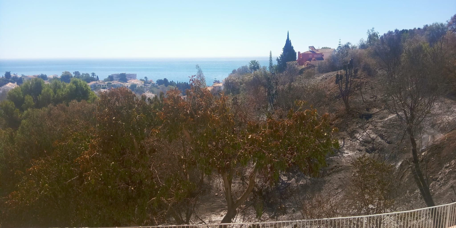 La zona afectada tras el incendio.