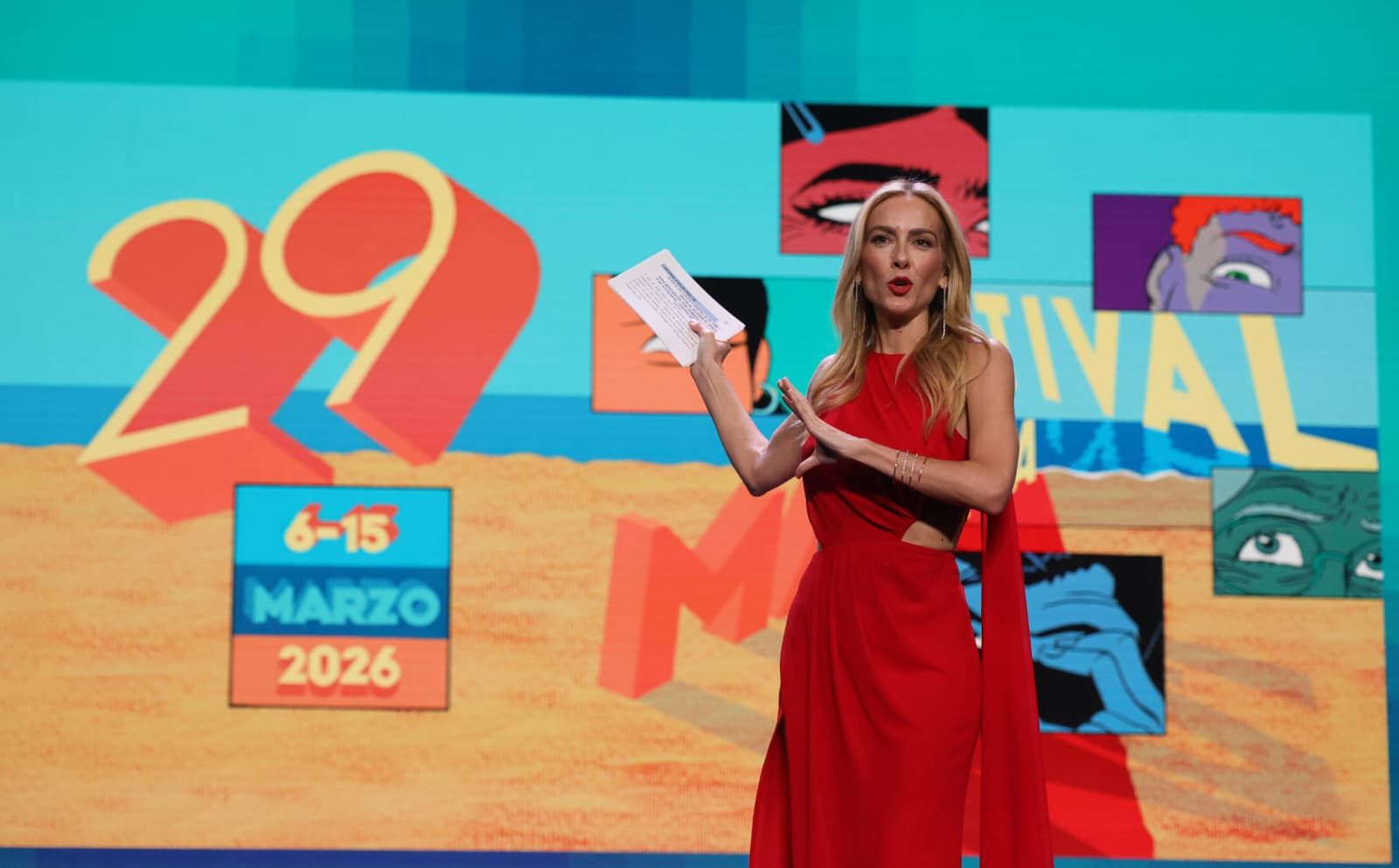 Kira Miró, presentadora de la Gala Inaugural del Festival de Málaga.