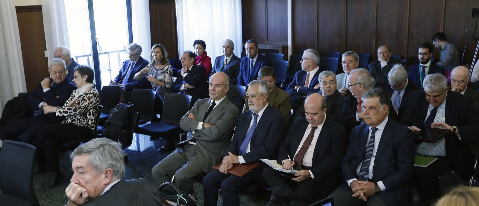 Banquillo de los acusados durante el juicio.