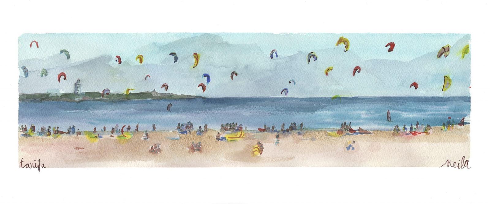 Las acuarelas e ilustraciones de Neila Pascual sobre Tarifa, en imágenes