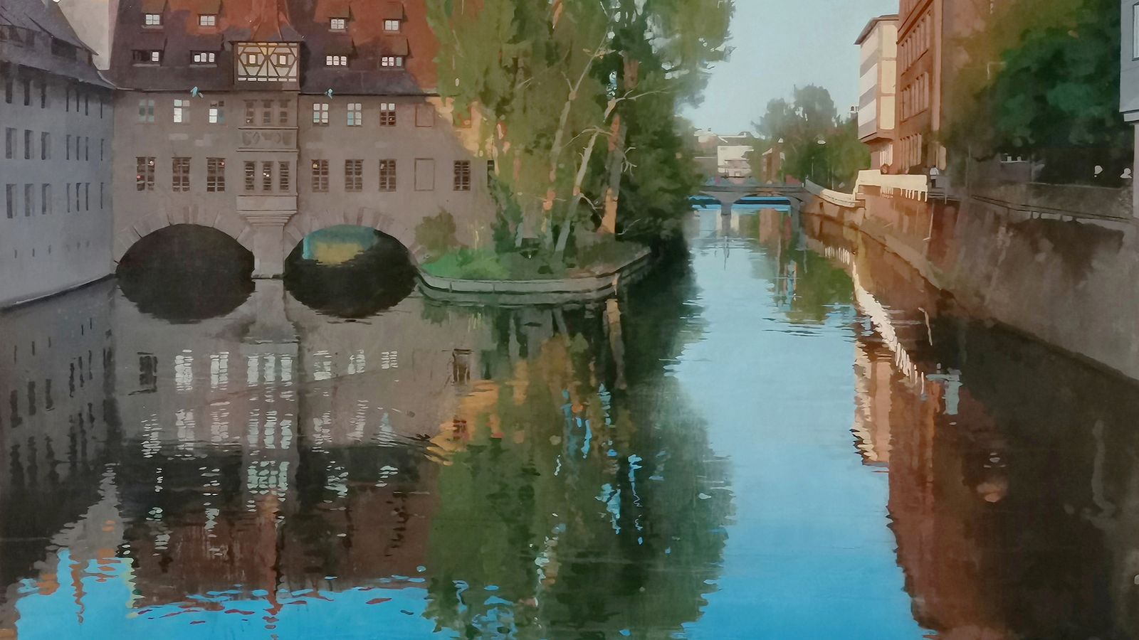 'Atardecer en el antiguo Hospital del Espíritu Santo', obra premiada.