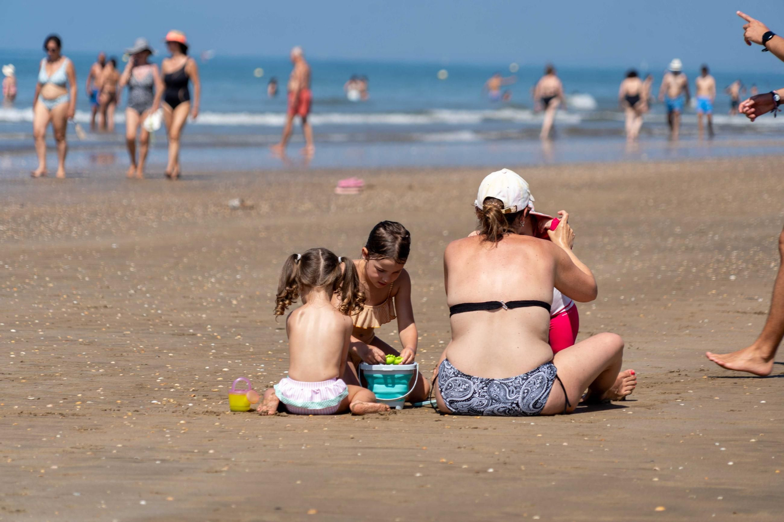 Ambiente de las playas de Punta Umbría la mañana del sábado 9 de agosto