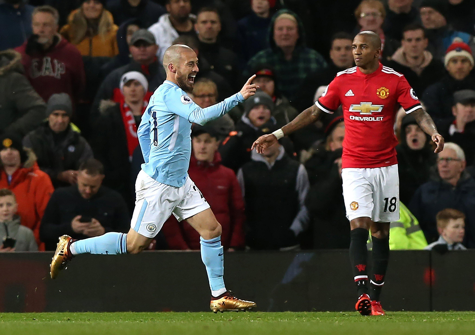 Silva, tras marcar ayer con el City.