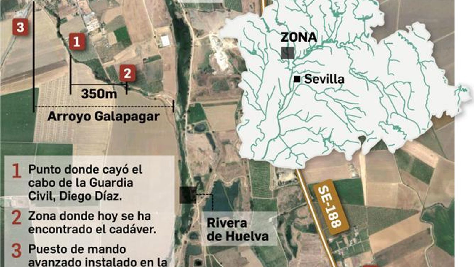 Zona donde ha sido localizado el cadáver.