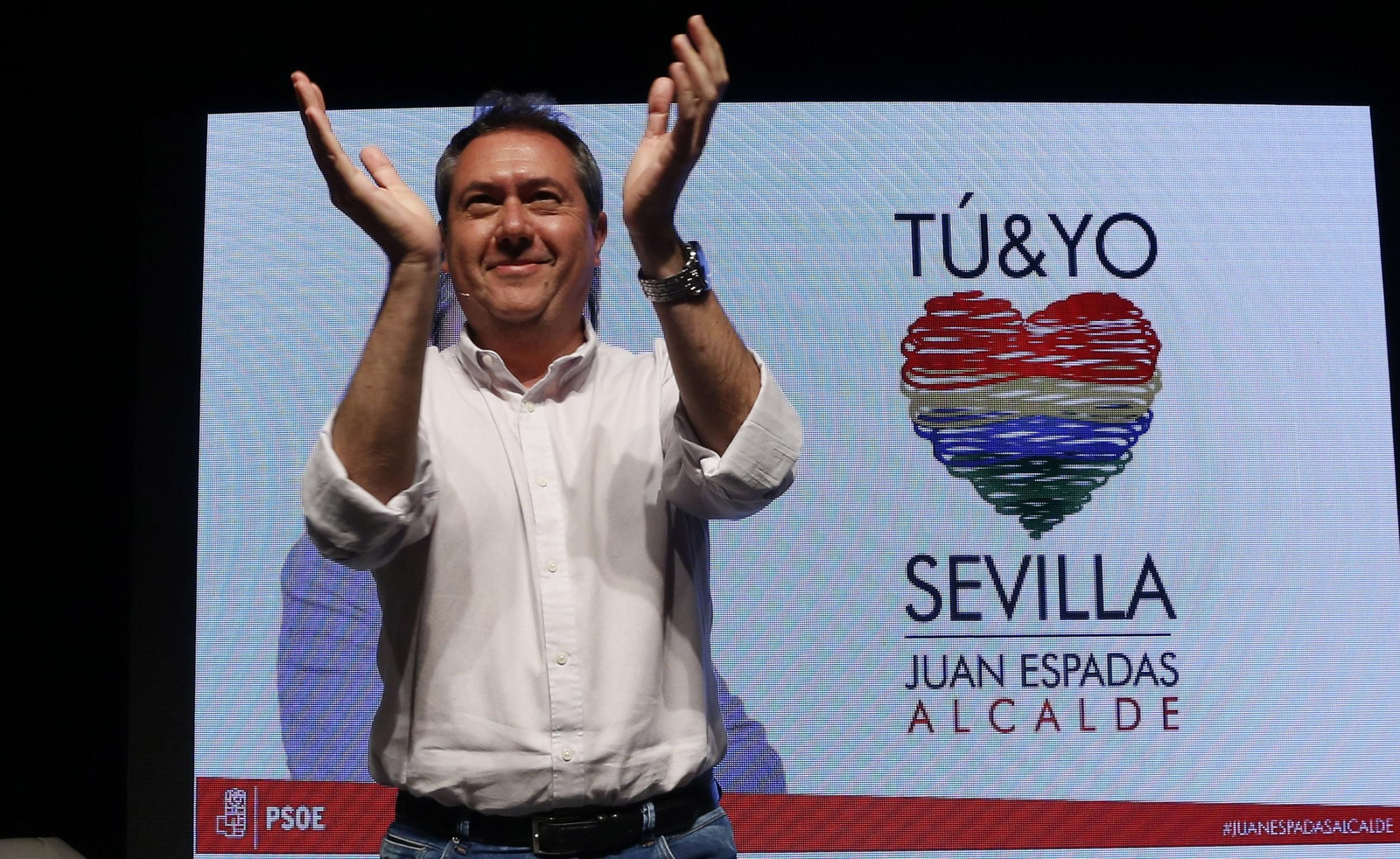 Juan espadas, durante un acto de campaña en Sevilla.