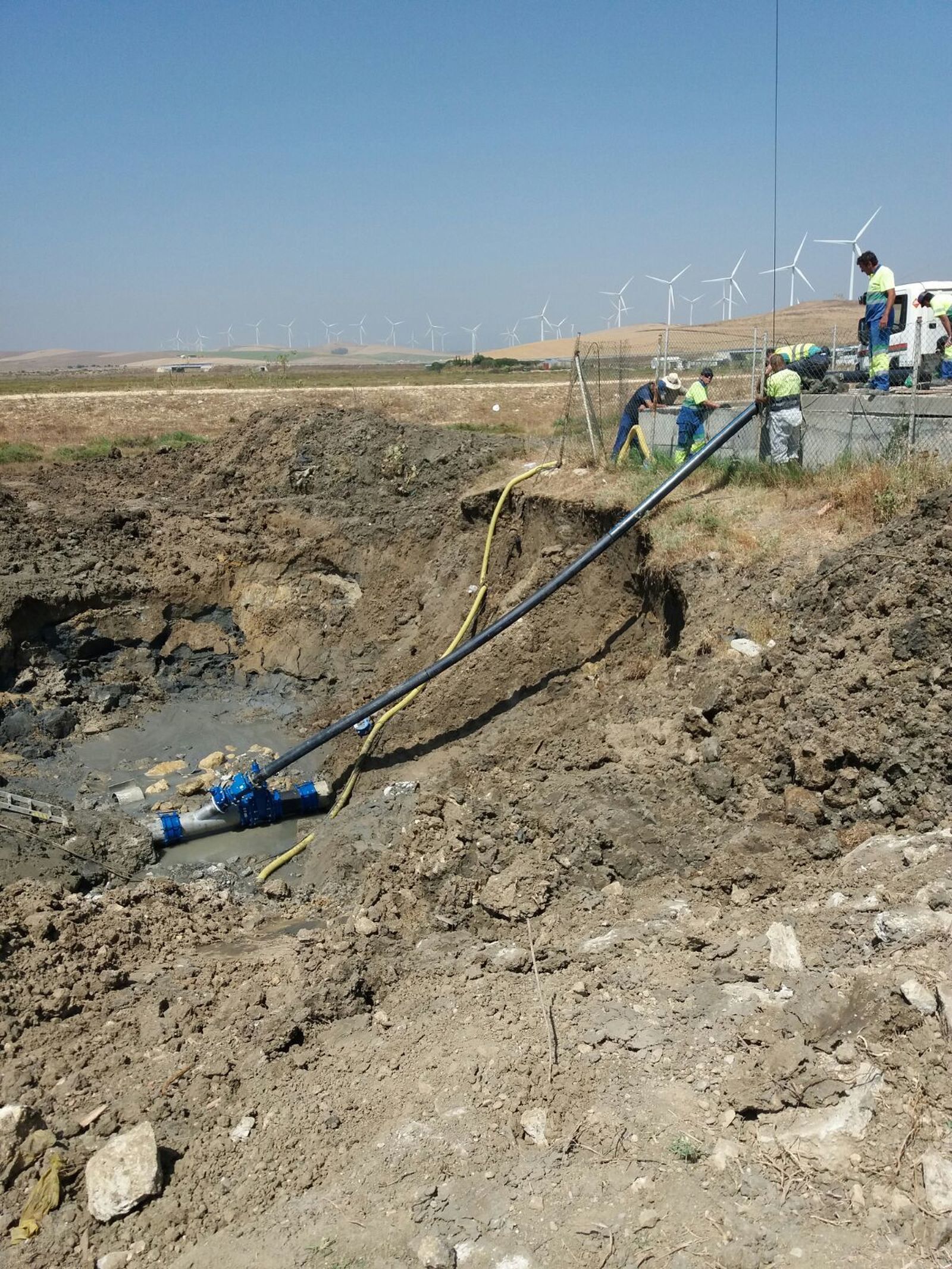 Trabajos en la zona afectada.