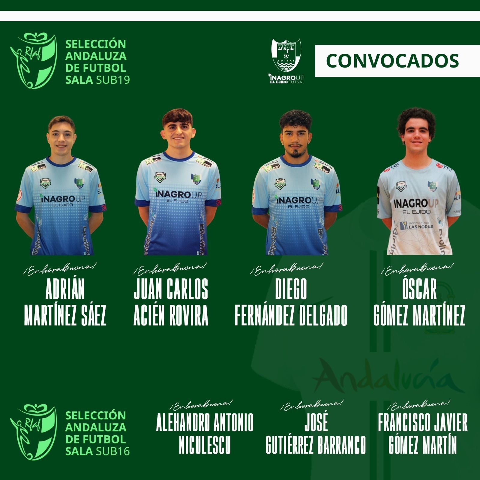 Una representación de los convocados del conjunto ejidense