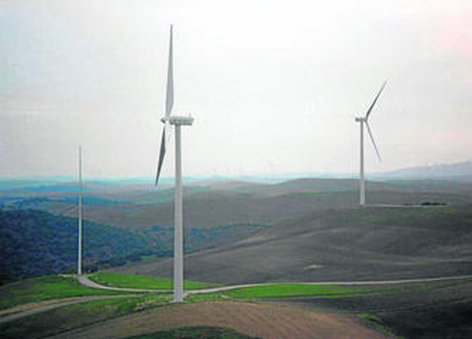 Imagen de archivo de un parque eólico.