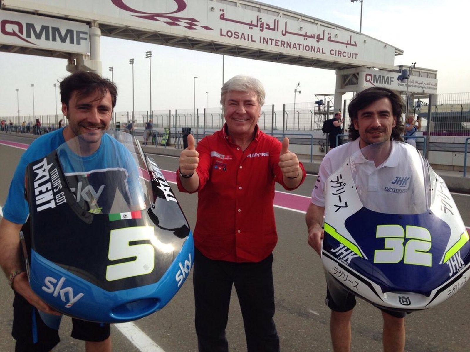 Ángel Nieto, con sus hijos Pablo y Gelete, en una imagen de archivo.