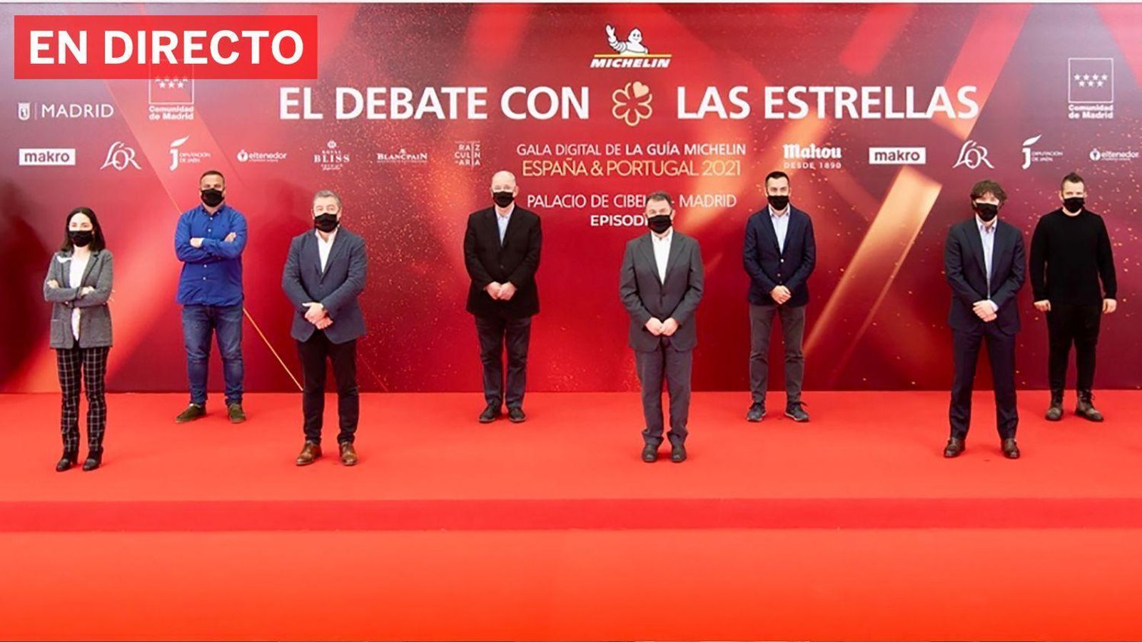 Algunos de los pocos chefs asistentes a la gala virtual.