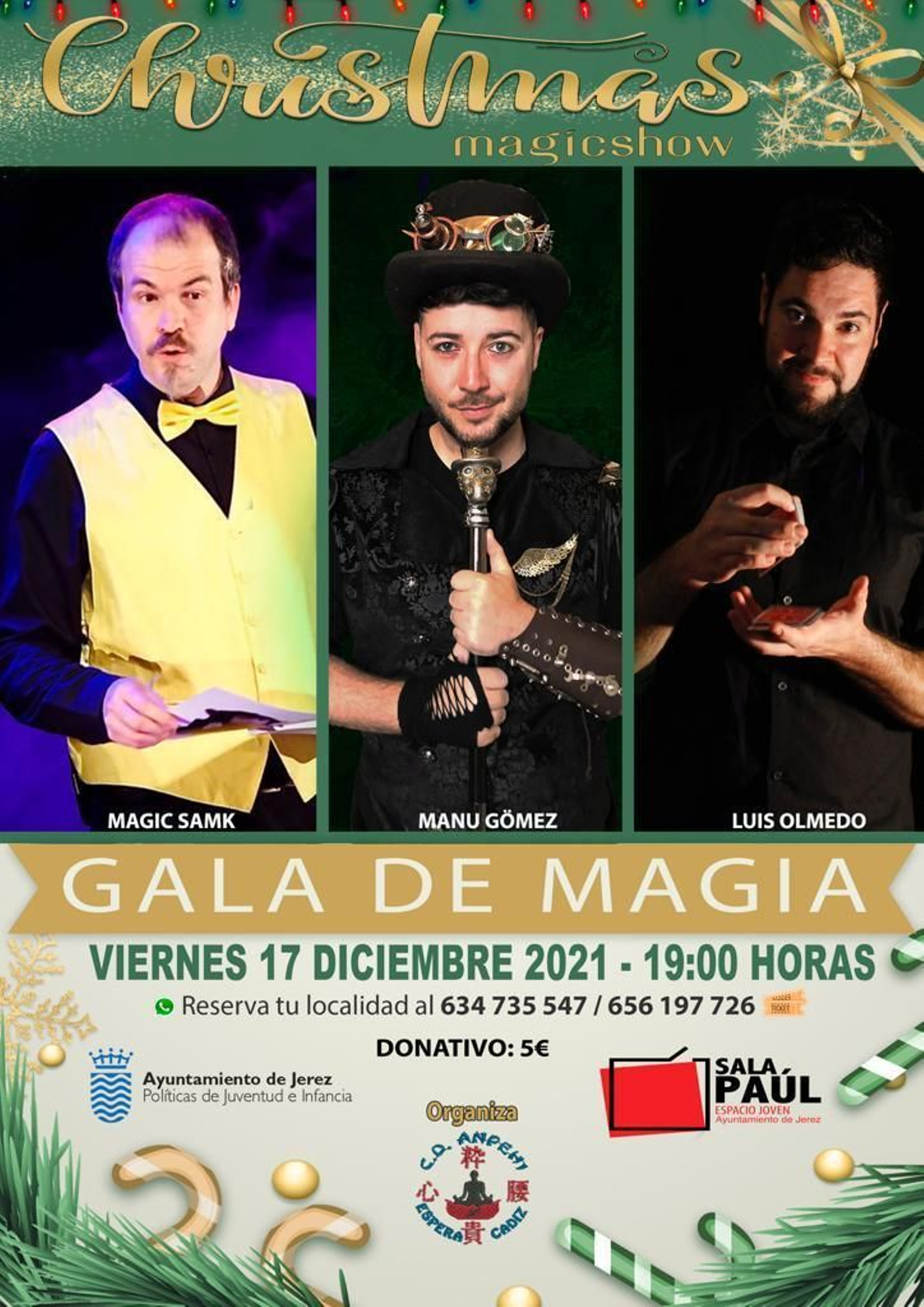 Detalle del cartel de la Gala de Magia 'Christmas Magic Show'.