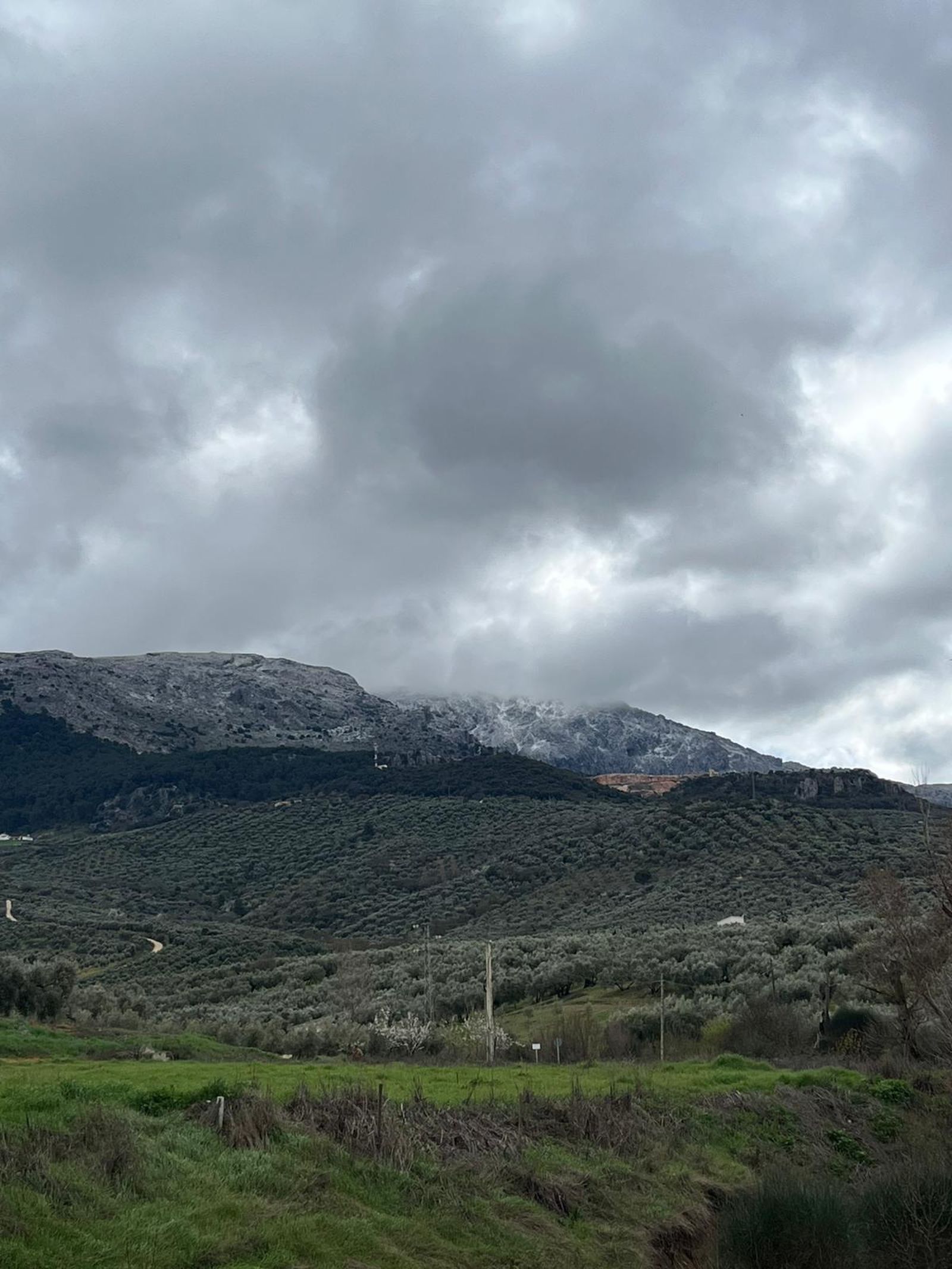 Nieve en los montes de Villanueva del Trabuco.
