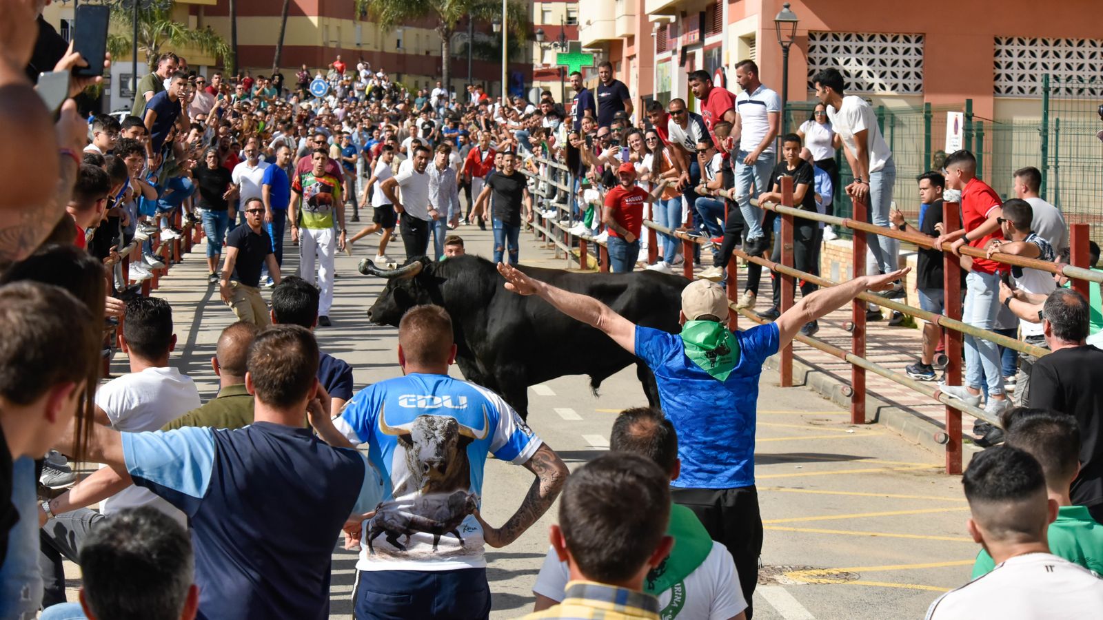 El encierro del sábado del Toro Embolao de 2022.