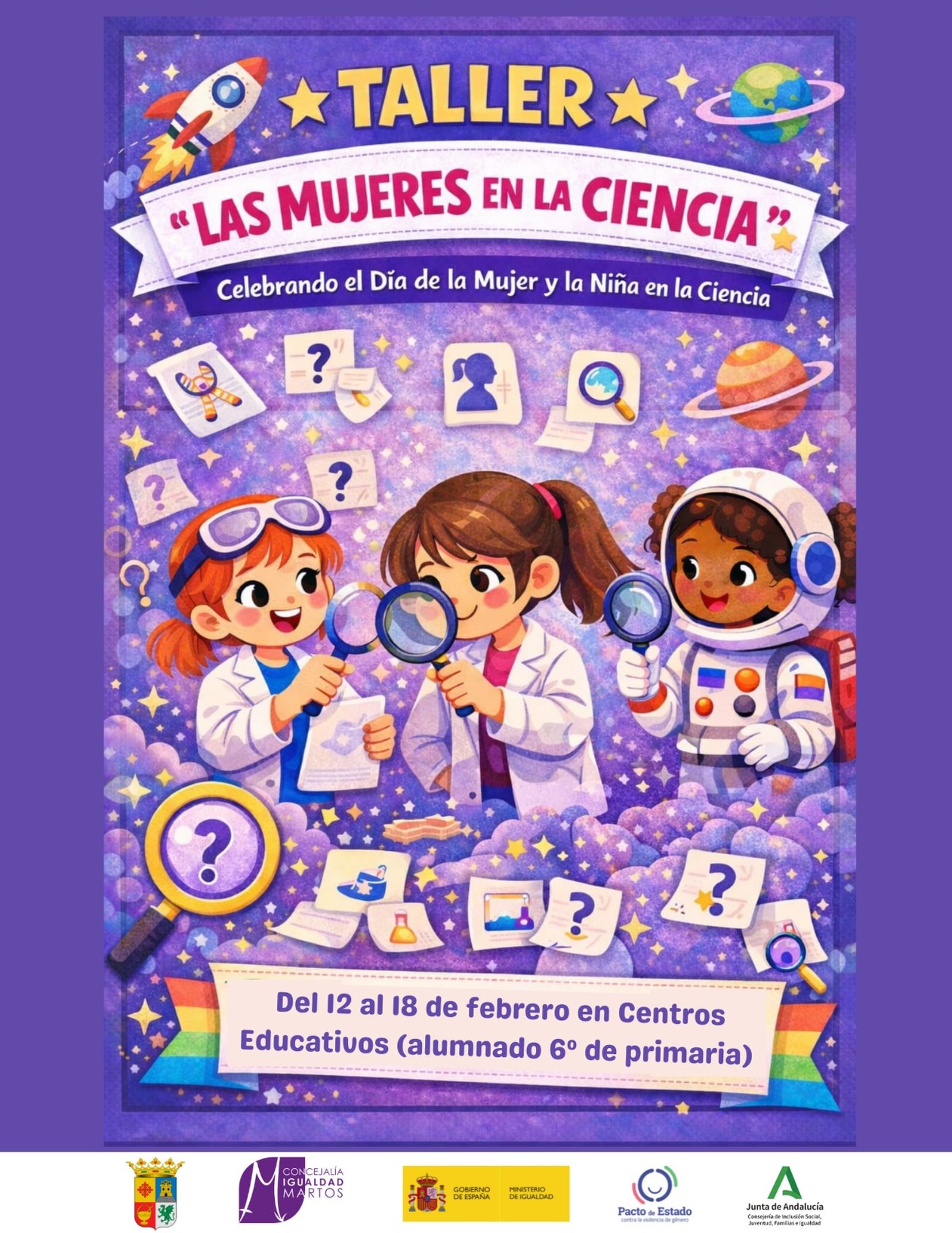 Cartel de los talleres educativos que se llevarán a cabo en los centros educativos de Martos