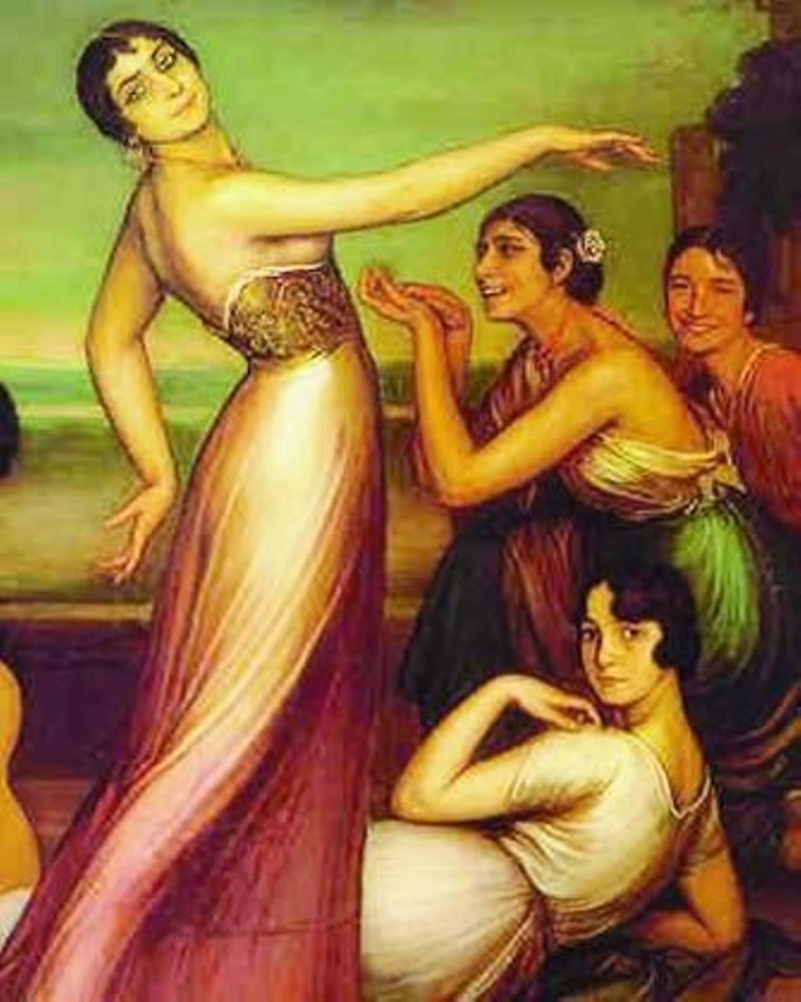 La danza como motivo de inspiración de la pintura y los pintores es un tema que se pierde en la noche de los tiempos y encuentra unión artística en Mariquilla y Zaafra. La cueva de Cogull recoge esa antigua expresión, hace 6.000 años. Ya se sabe que Julio Romero de Torres 'pintó a la mujer morena...' y hasta fue fuente de inspiración para el cartel del Corpus que dibujó Gabriel Morcillo.