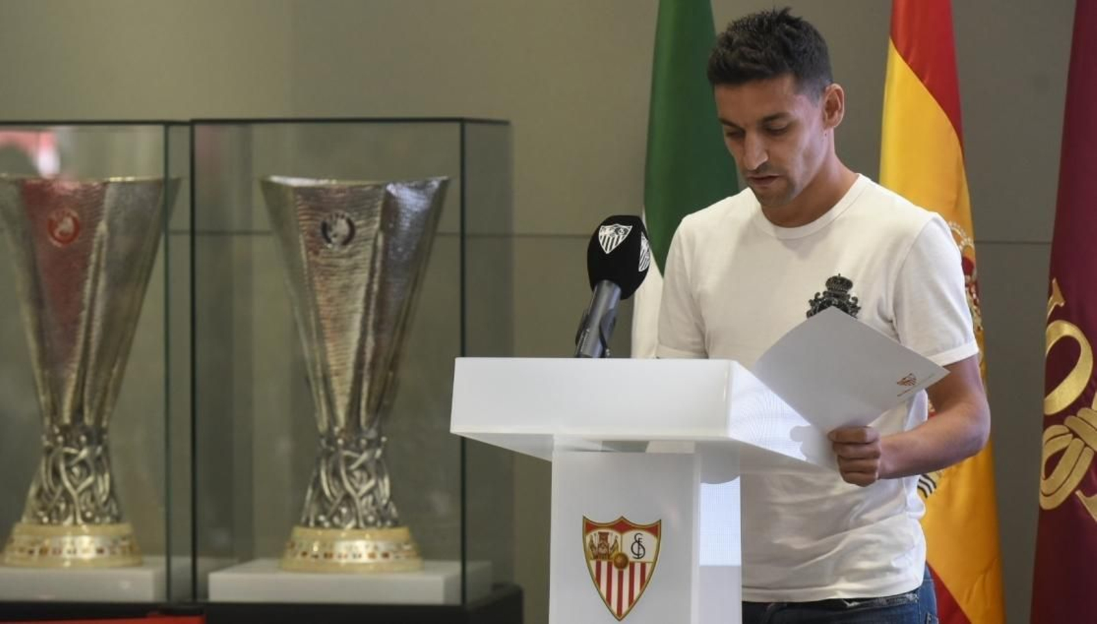Jesús Navas, durante su intervención.