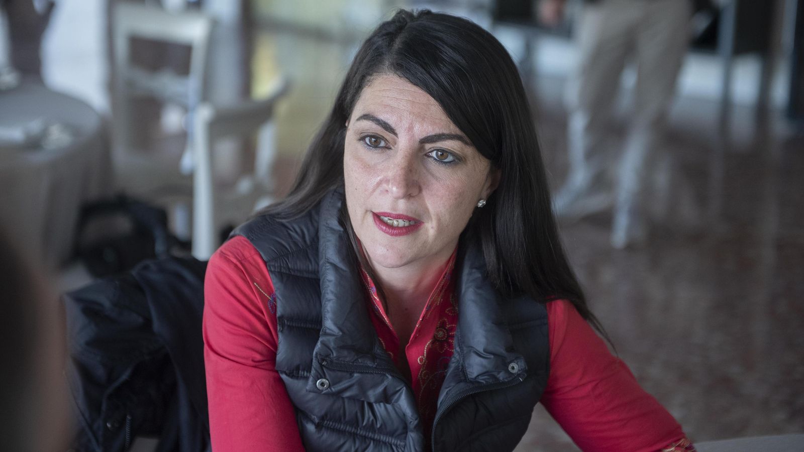 Macarena Olona durante la entrevista.