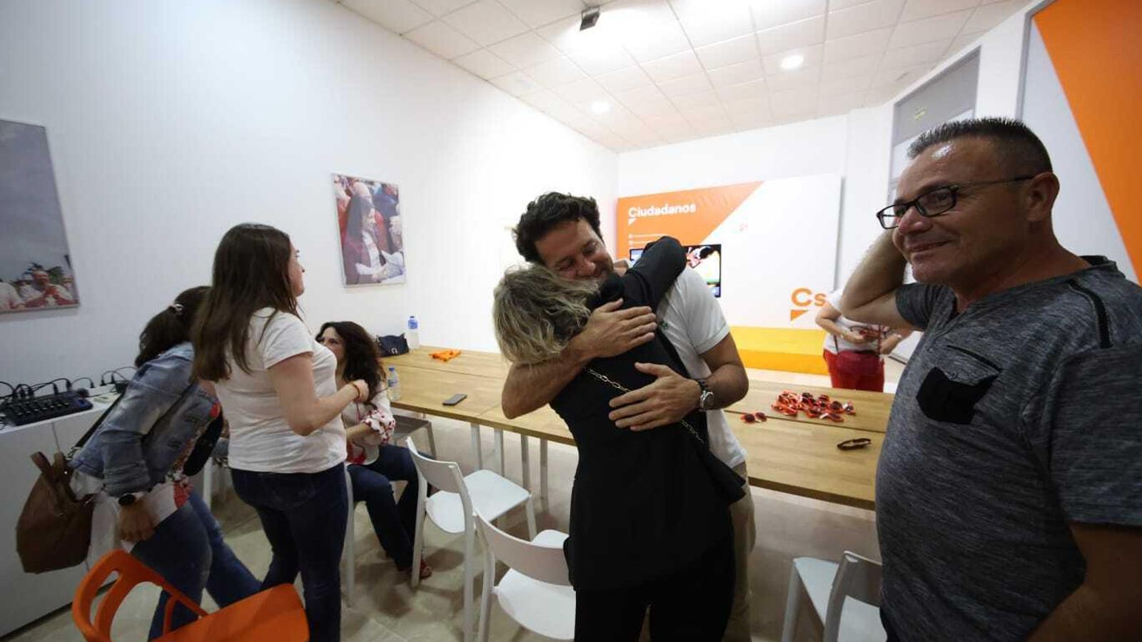 Desolación en la sede de Ciudadanos. Desolación en la sede de Ciudadanos.