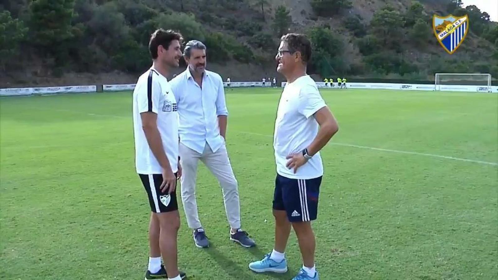 Víctor y Caminero, con Fabio Capello en La Quinta.