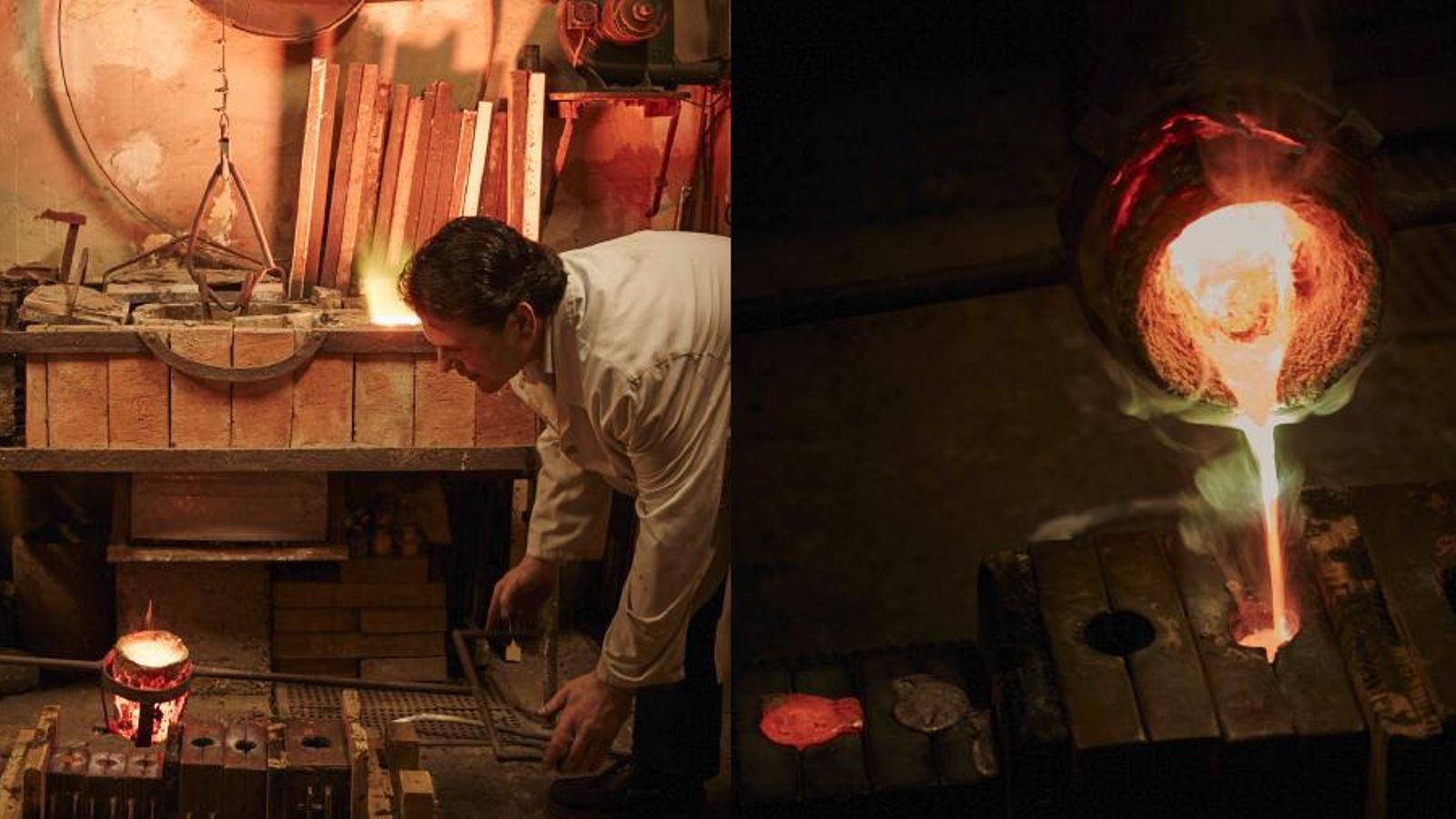 Fundición en la Orfebrería Hermanos Seco.