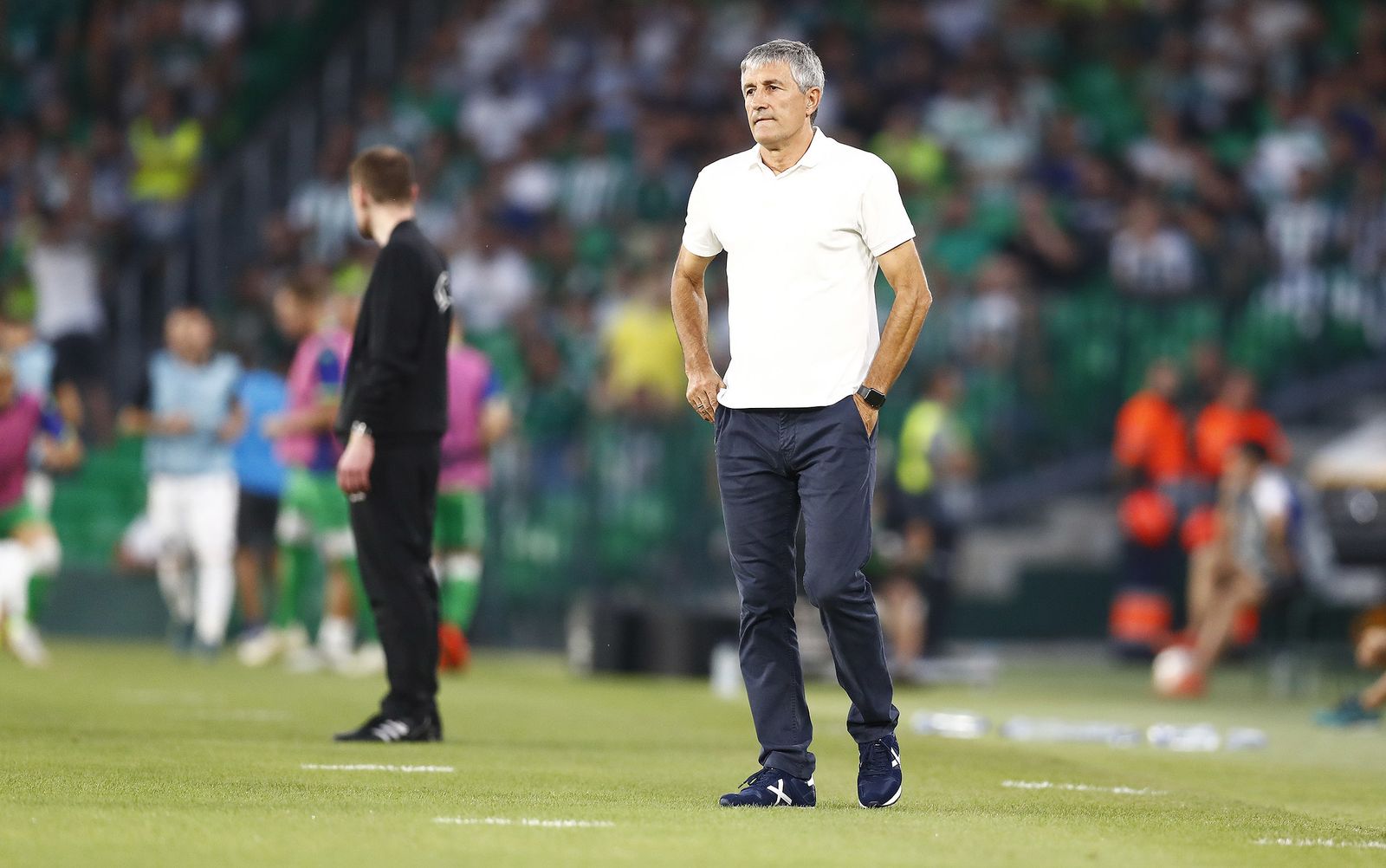 Setién, en el partido ante el Dudelange.