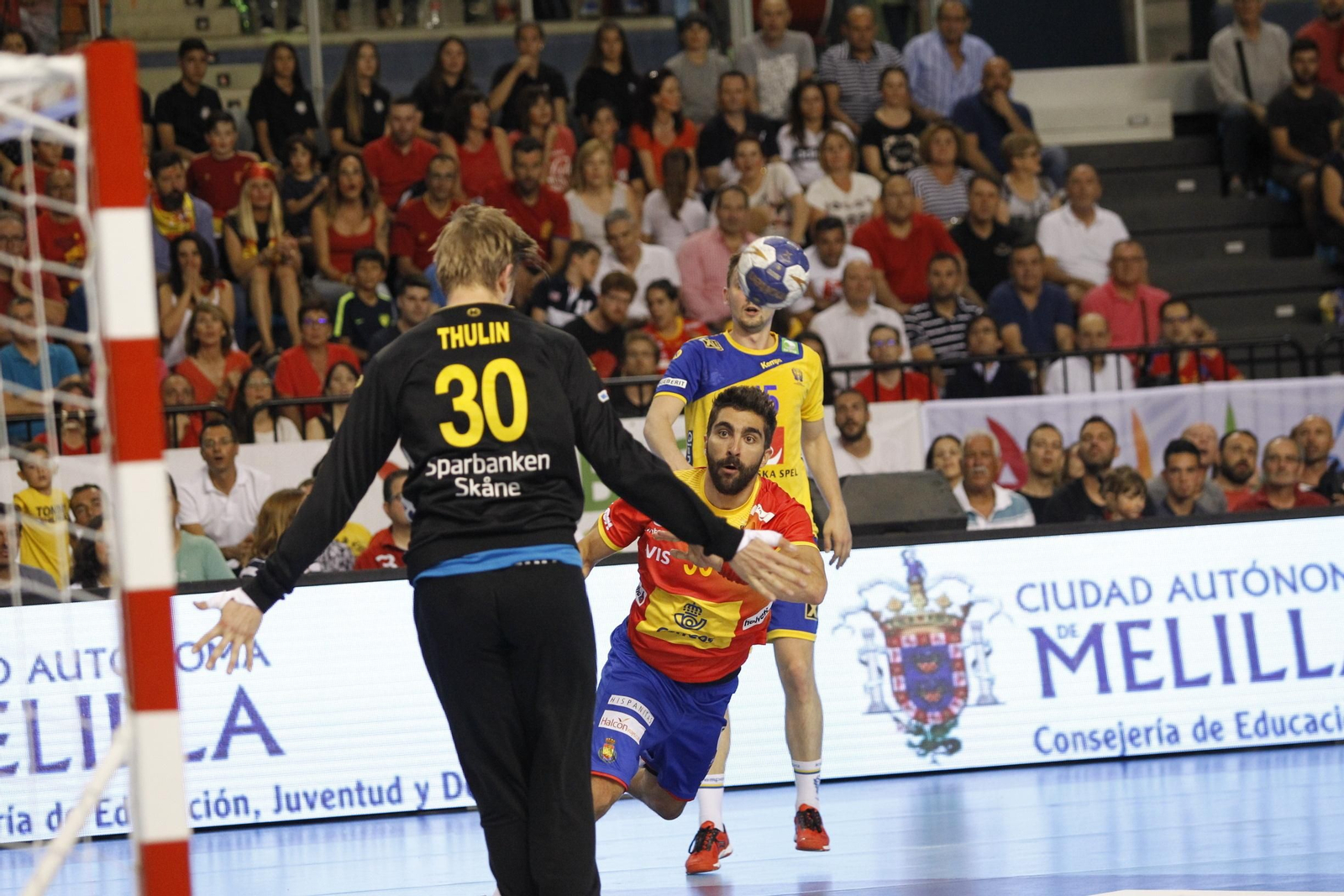 Fotogalería España-Suecia. Balonmano. Palacio Juegos Mediterráneos. Almería