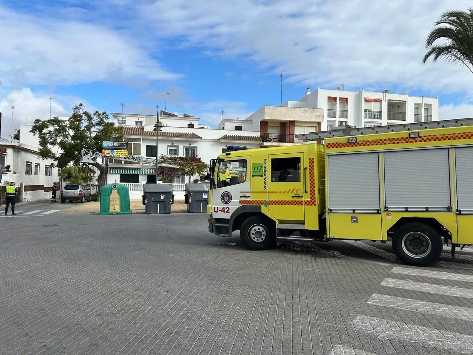 Camión de bomberos en Chipiona.