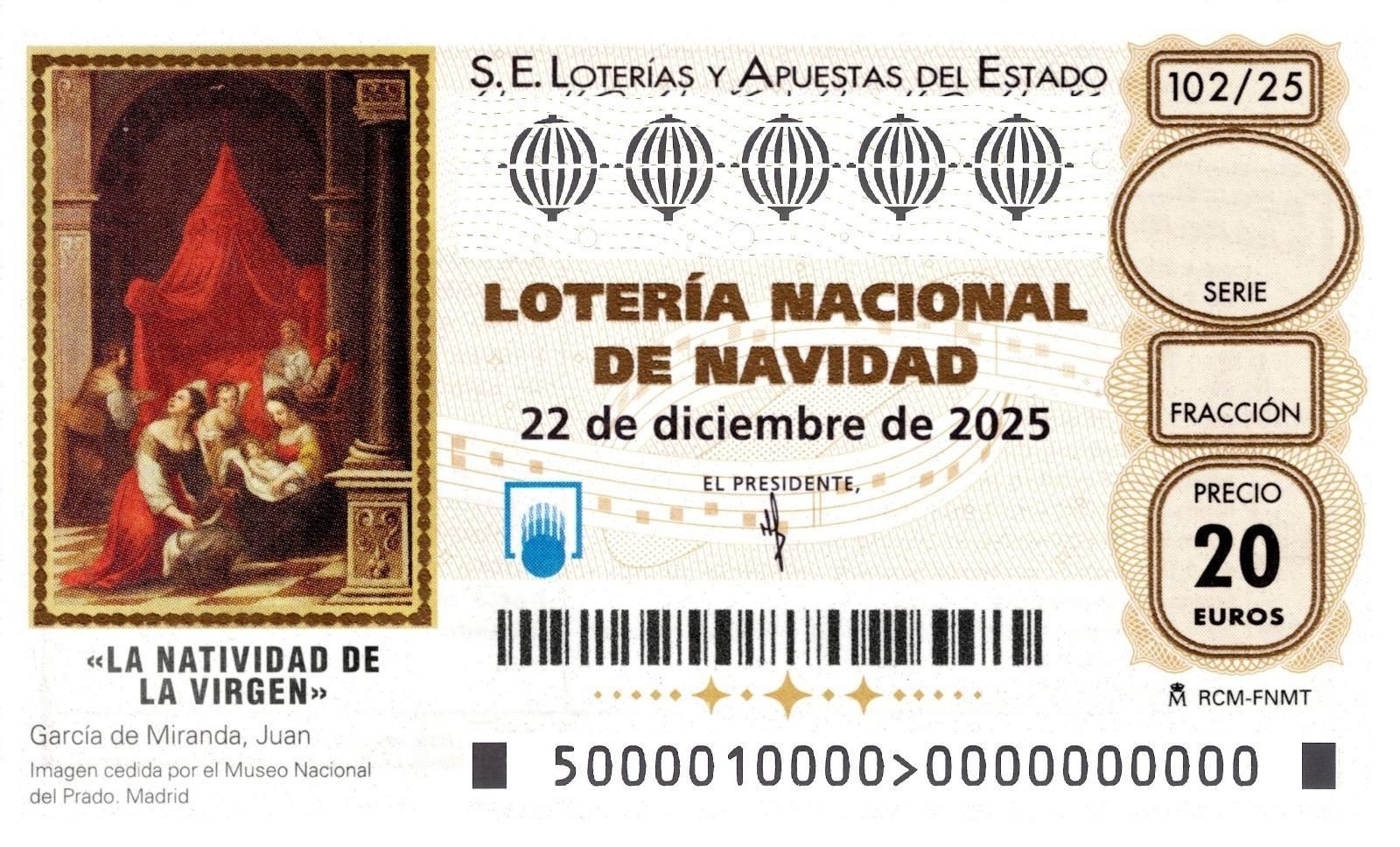 Un décimo de Lotería de Navidad