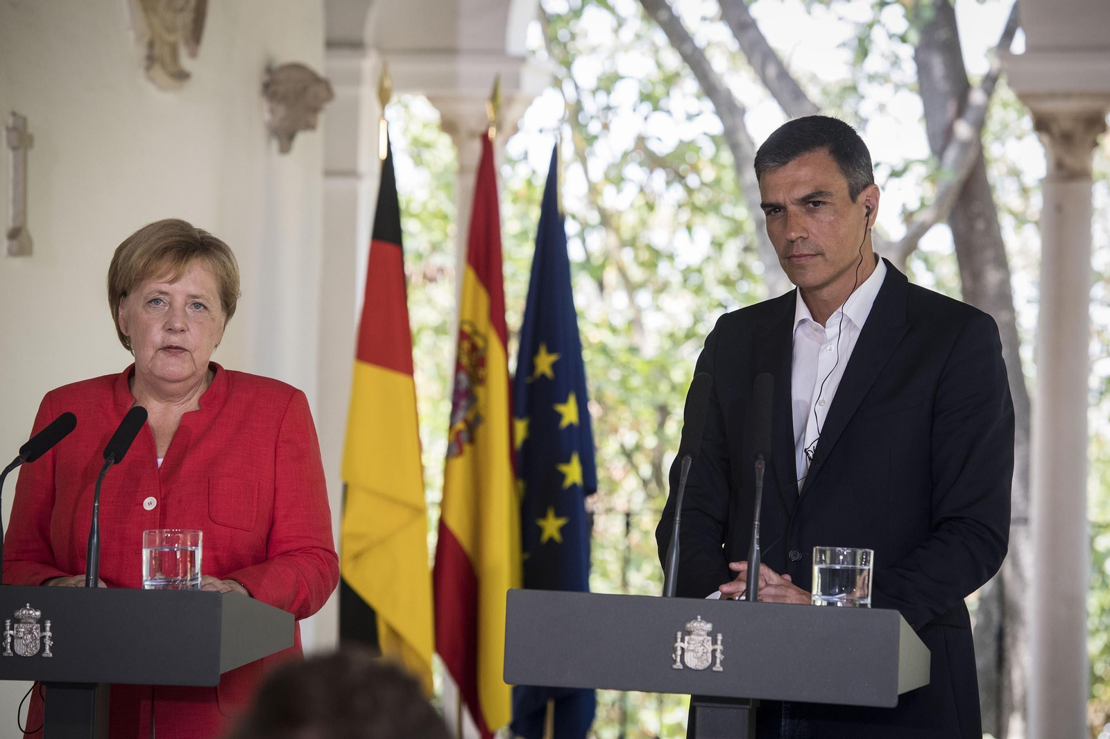 Las imágenes del encuentro entre Angela Merkel y Pedro Sánchez en Sanlúcar