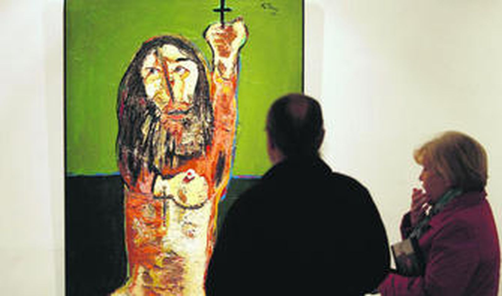 'Santón de Pedrique I', una de las obras pictóricas que Aurelio Teno exhibe en la sala Cajasur Reyes Católicos.